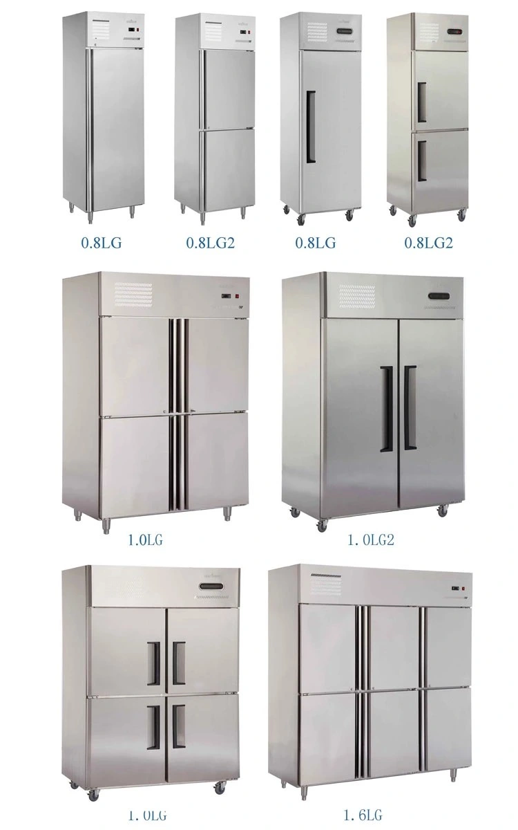 Restaurant 2 Door Upright Freezer Refrigerator Good Quality Ultra Low Temperature Freezer -20 for Kitchen