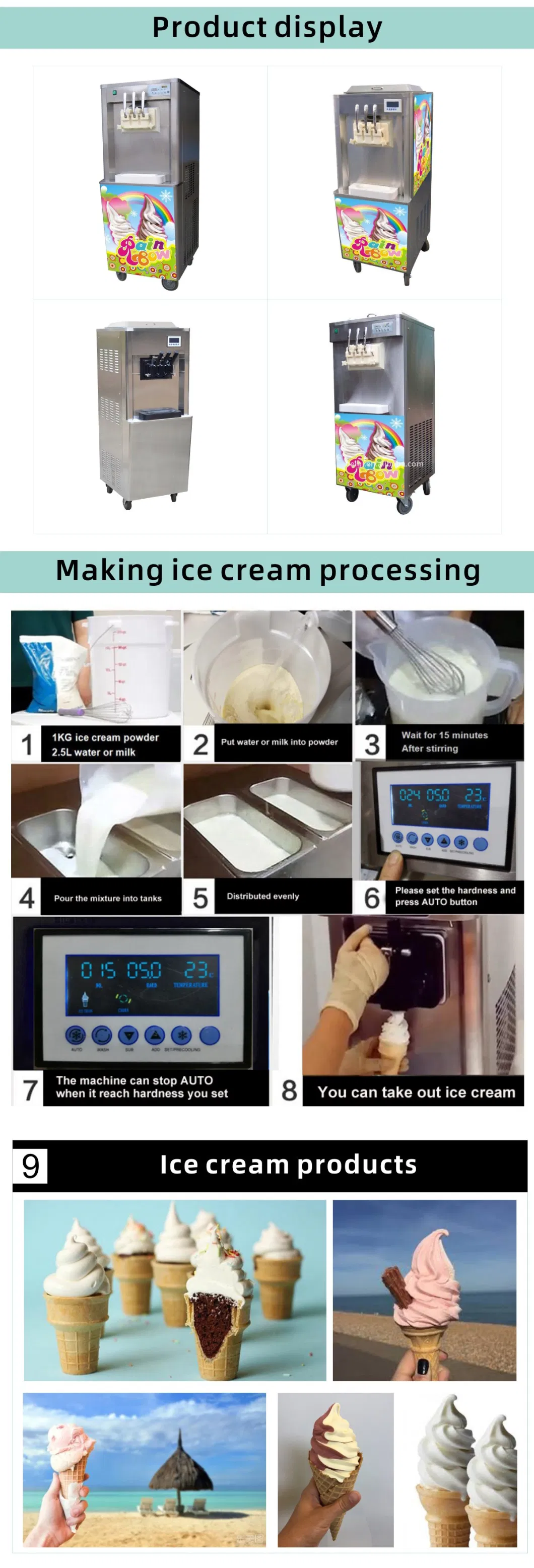 Soft Serve Frozen Yogurt Ice Cream Making Machine Catering
