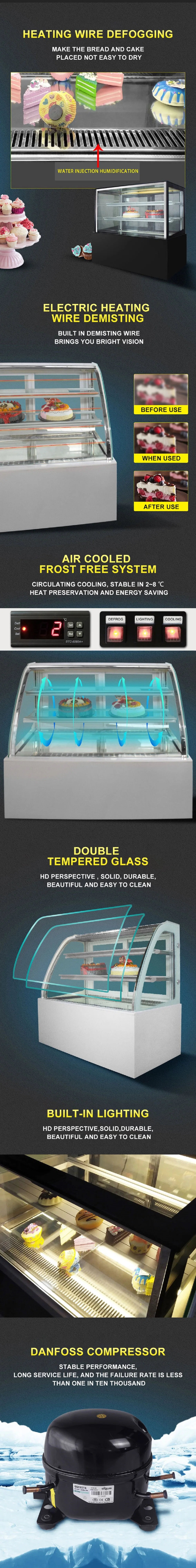 Commercial 47&quot; Refrigerated Cake Showcase Bakery Display Case Cabinet Cooler Countertop with Humidifier Back Door 220V