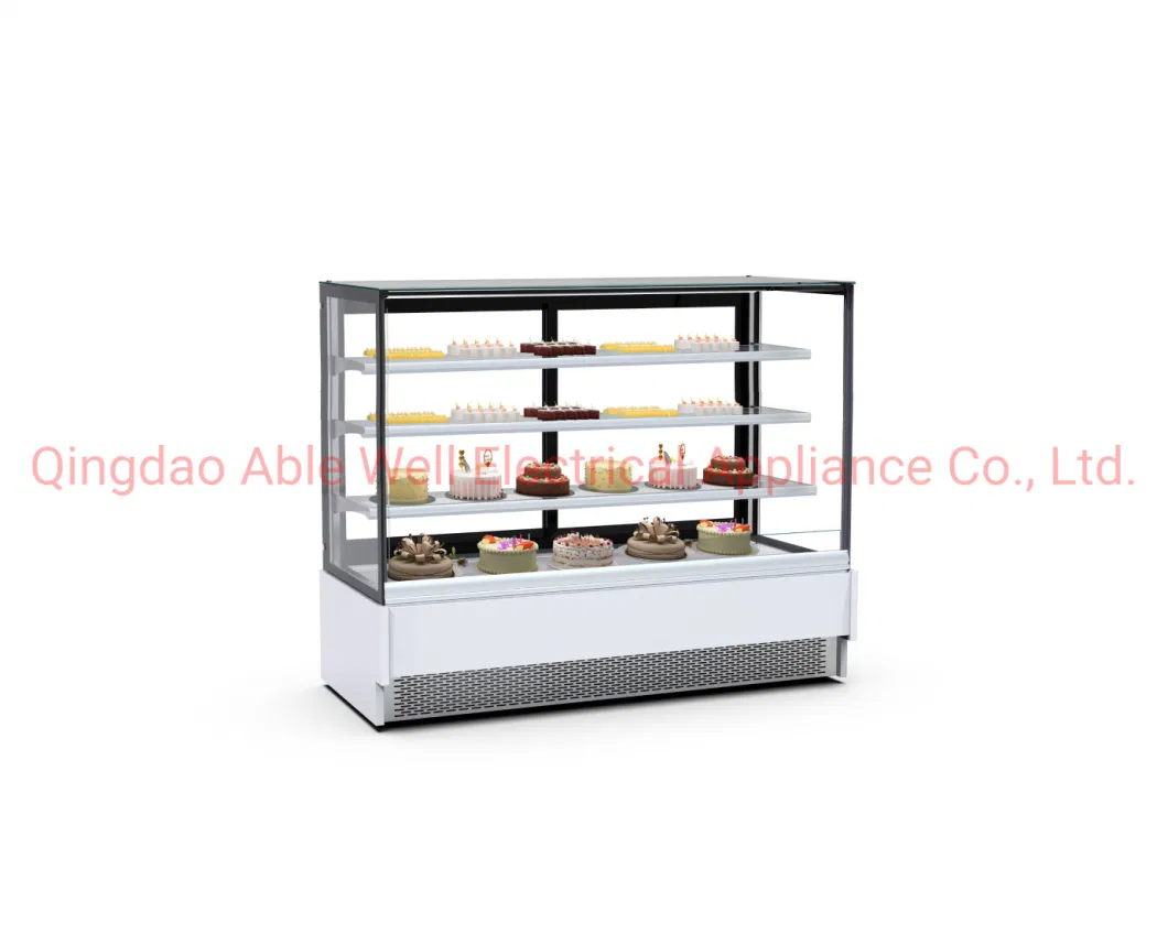 Able Well Hot Sale Flat Glass Showcase Display Refrigerator Cold Food Bars Cake Chiller Display Cooler