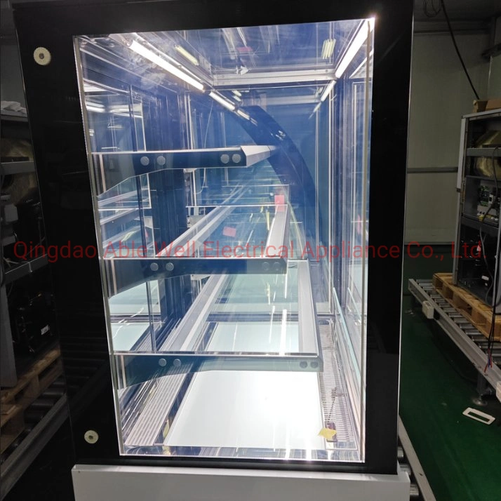 Able Well Hot Sale Flat Glass Showcase Display Refrigerator Cold Food Bars Cake Chiller Display Cooler
