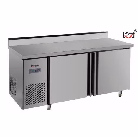 Qbtf2-5 Direct Cooling Restaurant Standing Floor Flat Commercial Cooking Table Refrigerator Freezer