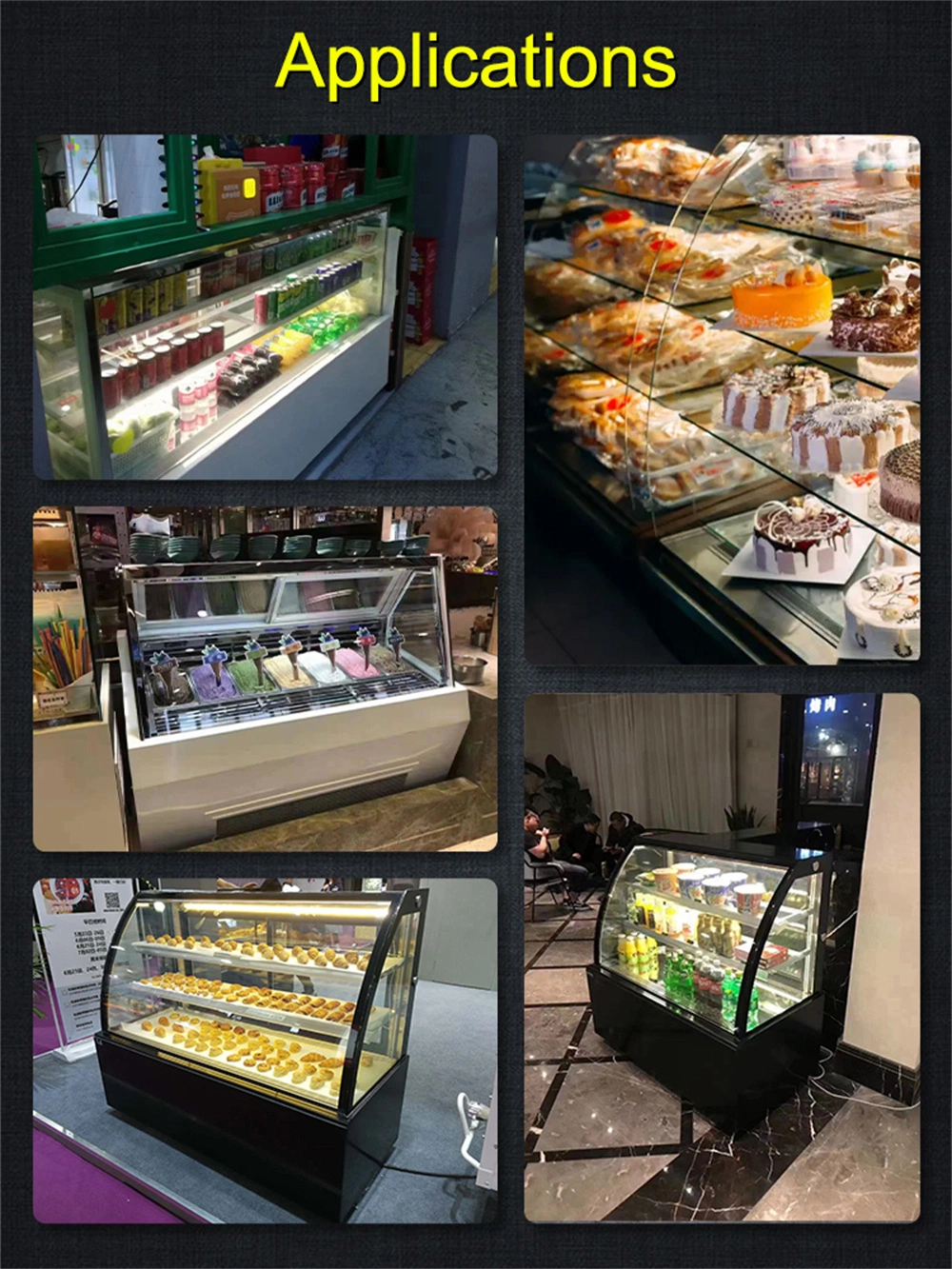 Commercial 47&quot; Refrigerated Cake Showcase Bakery Display Case Cabinet Cooler Countertop with Humidifier Back Door 220V