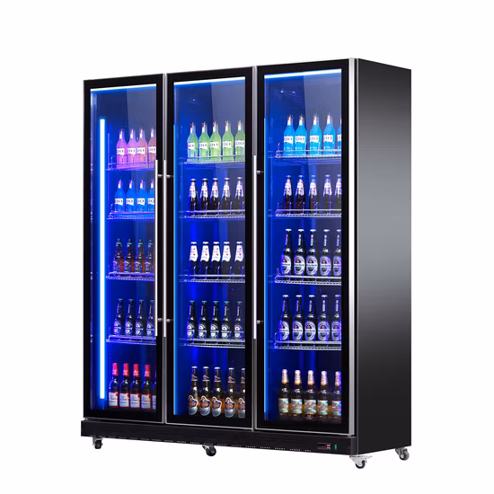 Three Layers 4 Side Glass Display Refrigerator Four Glass Sided Cake Display Cooler